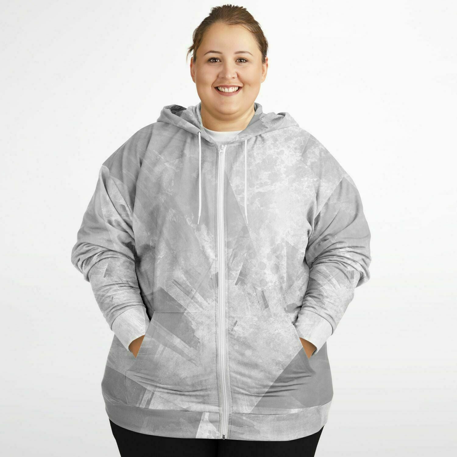 Adult All Over Print Athletic Plus-size Zipped Hoodie