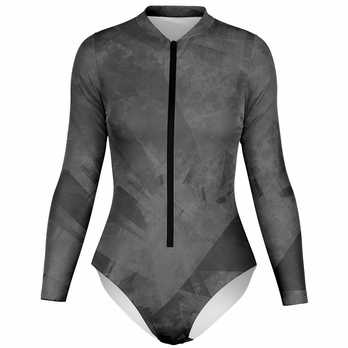 Women's All Over Print Zipped Long Sleeve Bodysuit