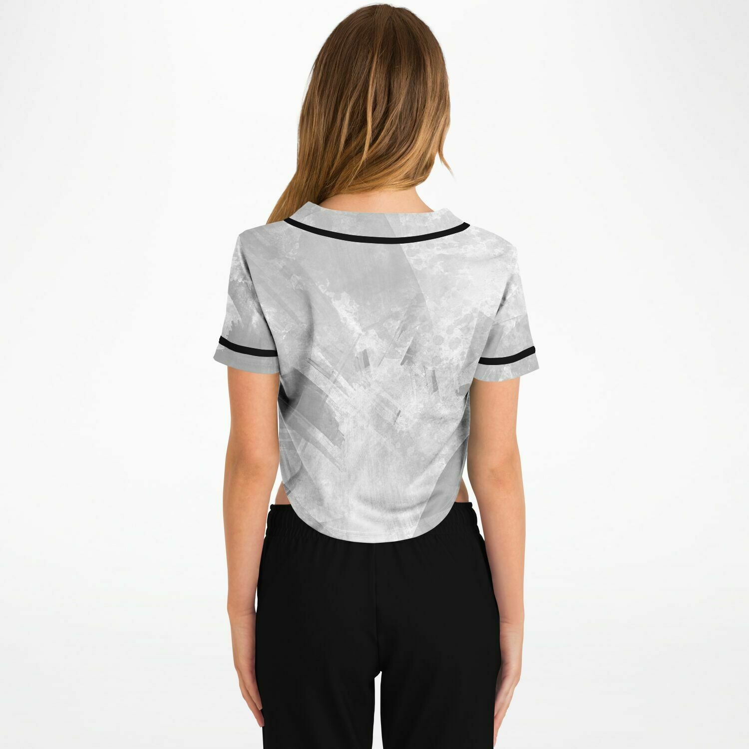 Women's All Over Print Cropped Baseball Jersey