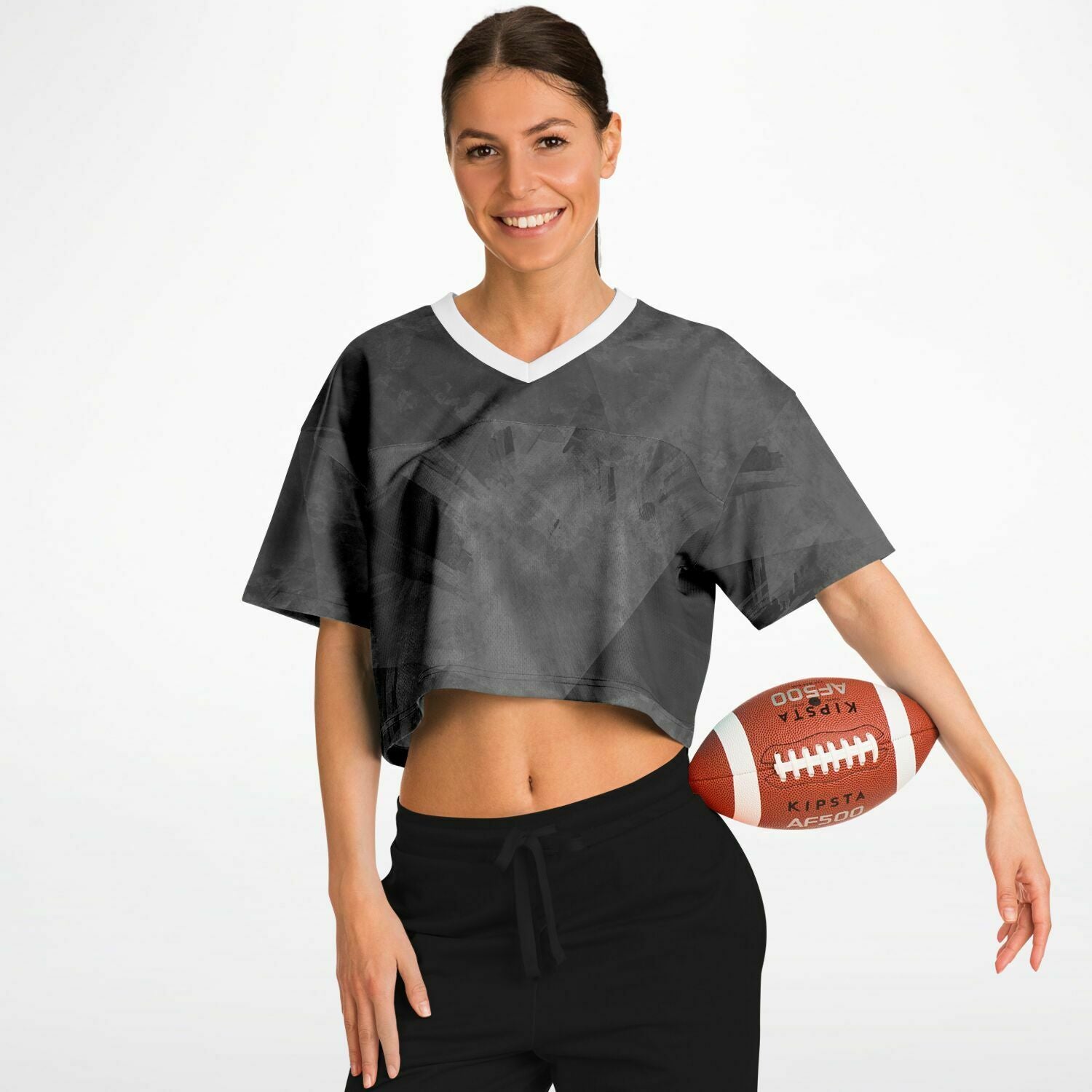 Women's All Over Print Cropped Football Jersey