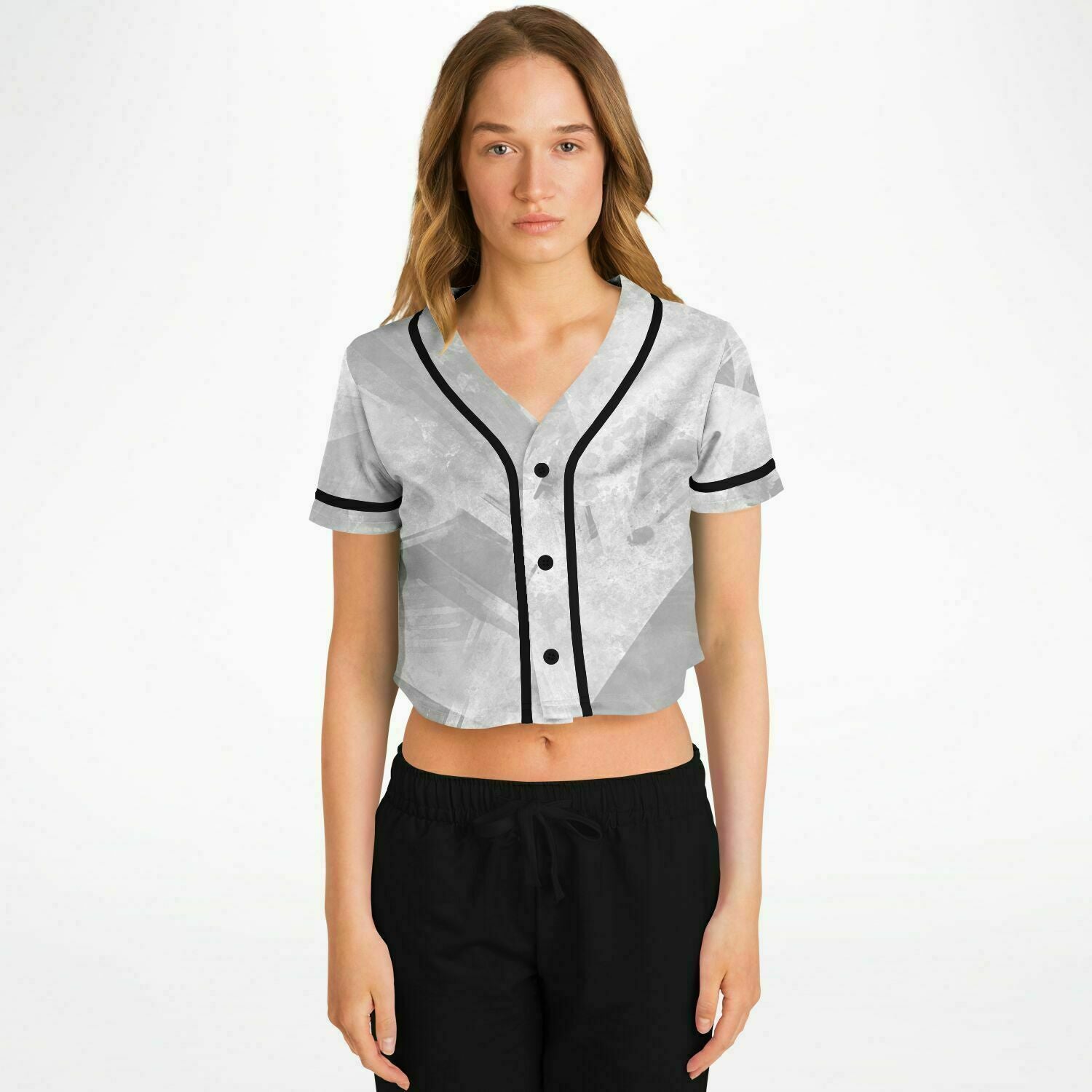 Women's All Over Print Cropped Baseball Jersey