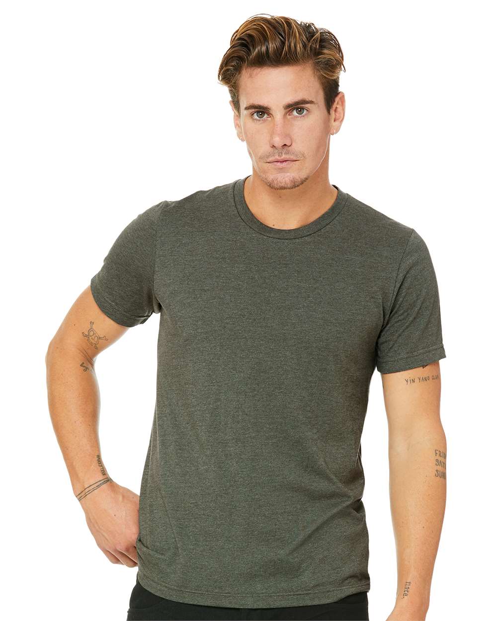 Adult Heather Staple T-Shirt | Bella+Canvas 3001CVC