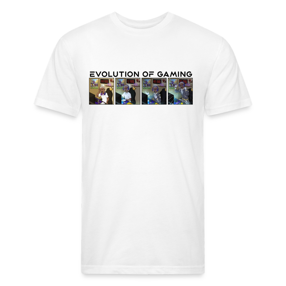 Adult 'Evolution of Gaming' Fitted Tri-Blend T-Shirt - white