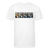 Adult 'Evolution of Gaming' Fitted Tri-Blend T-Shirt - white