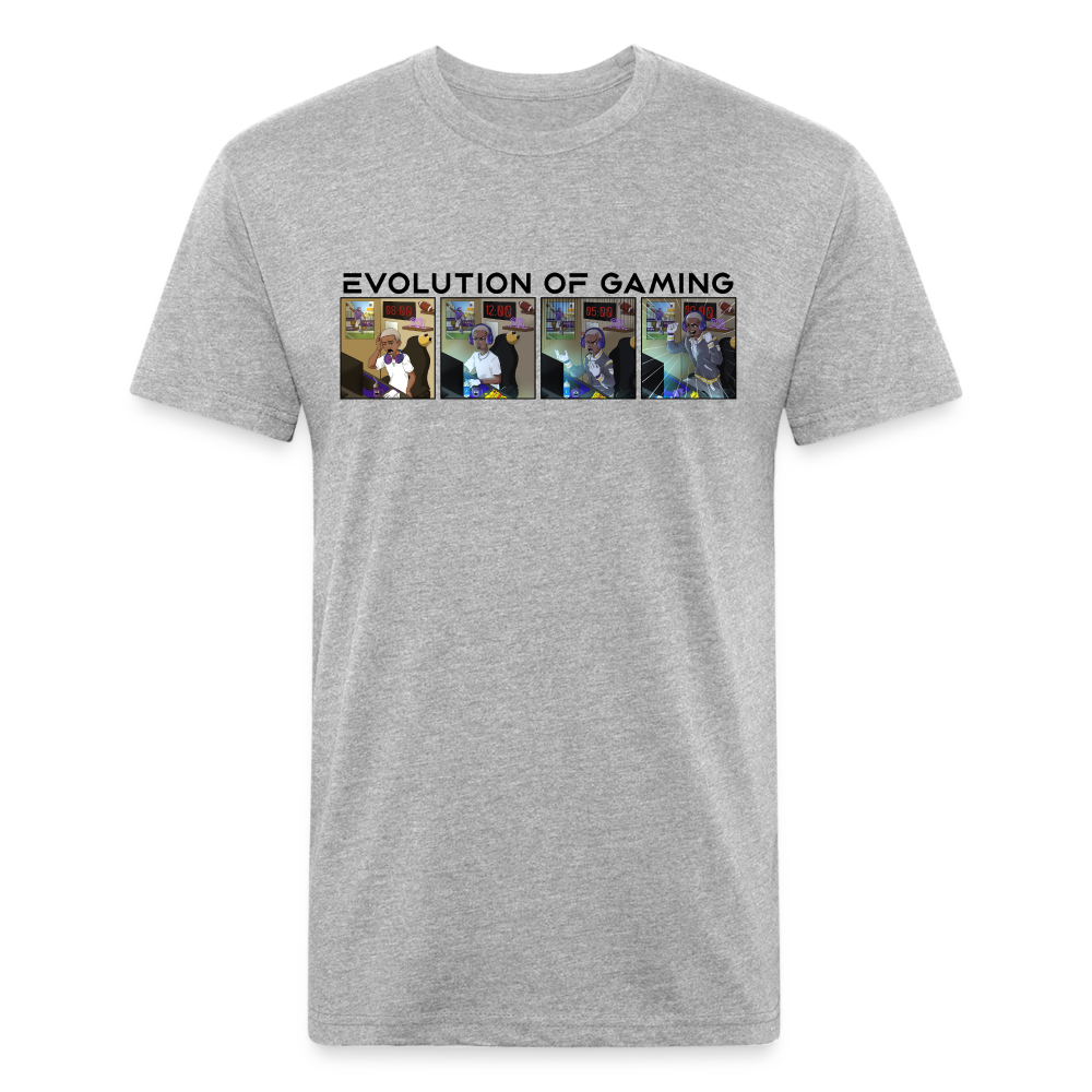 Adult 'Evolution of Gaming' Fitted Tri-Blend T-Shirt - heather gray