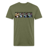 Adult 'Evolution of Gaming' Fitted Tri-Blend T-Shirt - heather military green